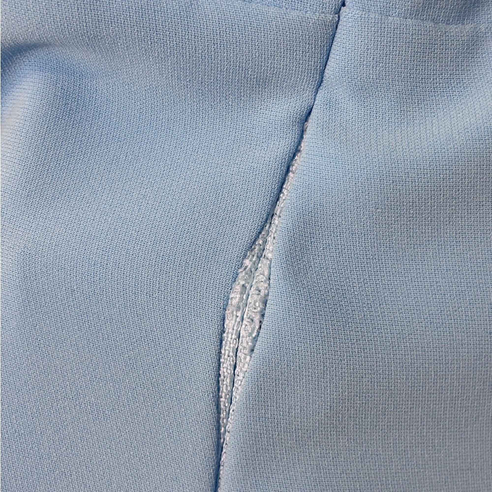 Amanda Uprichard Revolve Queen Pacific Blue Halter Neck Slit Sheath Gown Small - Picture 7 of 9